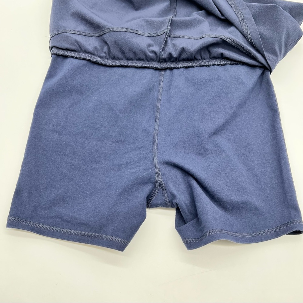 Talbots Navy Mini Skirt w/Hidden Shorts Drawstring Waistband Front Pockets - Picture 6 of 7